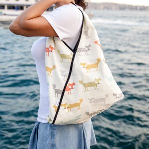 Tilki Desenli Kumaş Çanta BeeBag - Tasarım, El işi